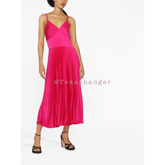 NWT Polo Ralph Lauren Pleated Midi Dress Size 2 Pink - Picture 4 of 15